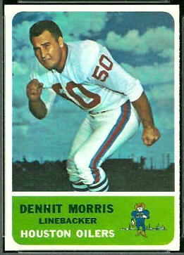 Dennit Morris 1962 Fleer football card