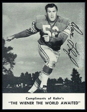 Dave Lloyd 1962 Kahns football card