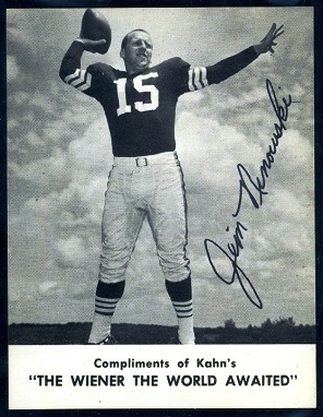 Jim Ninowski 1962 Kahns football card