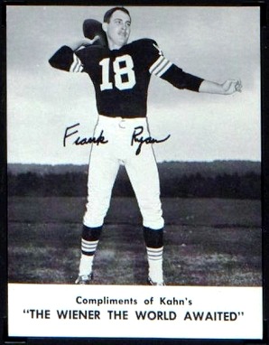 Frank Ryan 1962 Kahn's Wieners football card