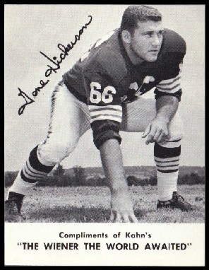 Gene Hickerson 1962 Kahn's pre-rookie football card