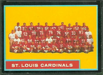 Cardinals Team 1962 Topps football card