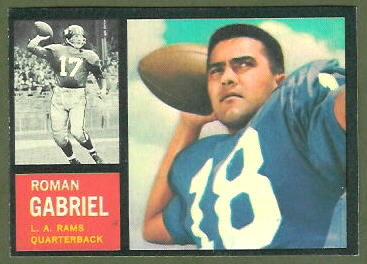 1962 Topps Roman Gabriel rookie football card