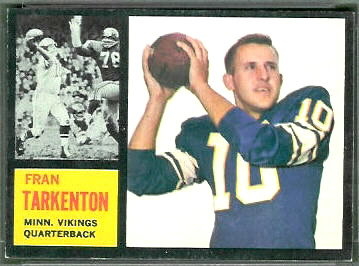 1962 Topps Fran Tarkenton rookie football card