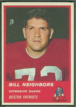 Billy Neighbors 1963 Fleer rookie football card