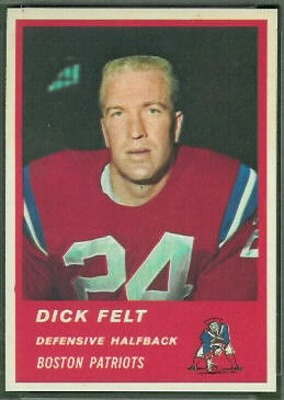 Dick Felt 1963 Fleer rookie football card