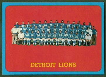Lions Team 1963 Topps football card