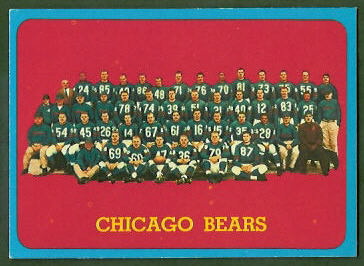 Bears Team 1963 Topps football card