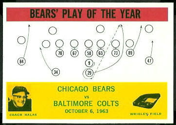 Bears Play of the Year 1964 Philadelphia football card