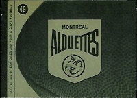 back of 1964 Topps CFL Montreal Alouettes football card