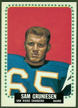 Sam Gruneisn 1964 Topps rookie football card