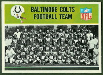 Colts Team 1965 Philadelphia football card