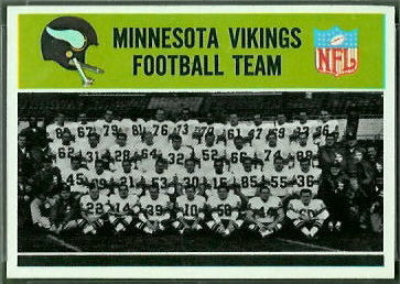 Vikings Team 1965 Philadelphia football card