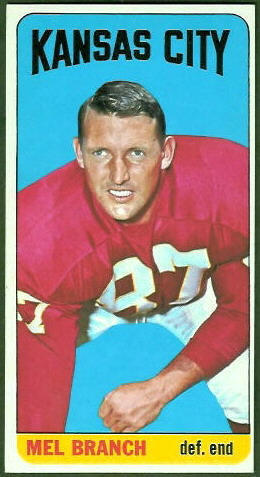 Mel Branch 1965 Topps football card
