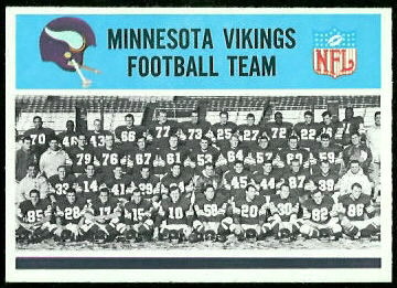 Vikings Team 1966 Philadelphia football card