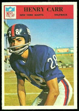 1966 Philadelphia Henry Carr rookie football card