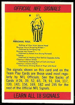 1966 Philadelphia Referee Signals football card