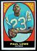 1967 Milton Bradley Paul Lowe football card