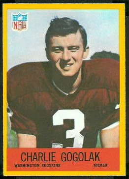 Charlie Gogolak 1967 Philadelphia rookie football card