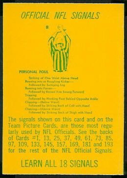 1967 Philadelphia Referee Signals football card