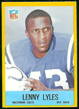 Lenny Lyles 1967 Philadelphia rookie football card