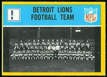 Lions Team 1967 Philadelphia football card