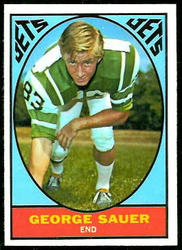 George Sauer 1967 Topps football card