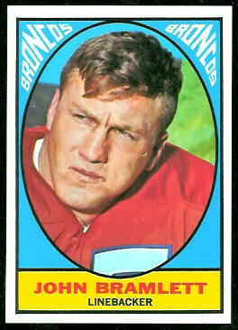 John Bramlett 1967 Topps rookie football card