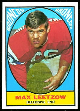 Max Leetzow 1967 Topps football card