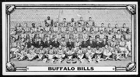 Buffalo Bills Team 1968 Topps Test Team Photos football card