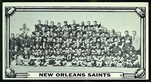 New Orleans Saints Team 1968 Topps Test Team Photos football card