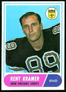 Kent Kramer 1968 Topps football card