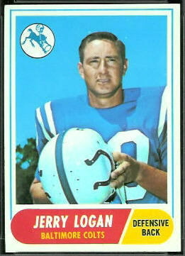 1968 Topps Jerry Logan football card 1968 Topps Jerry Logan football card