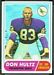 1968 Topps Don Hultz football card