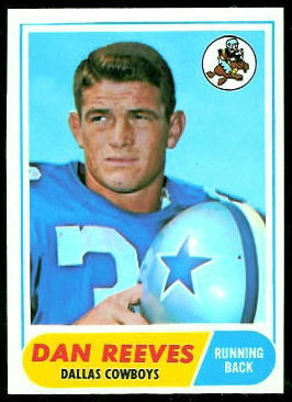 1968 Topps Dan Reeves football card 1968 Topps Dan Reeves football card