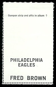 Back of Fred Brown 1969 Glendale stamp