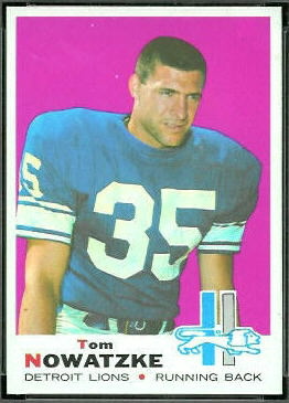 Tom Nowatze 1969 Topps football card
