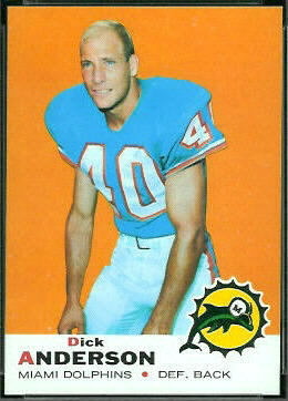 1969 Topps Dick Anderson rookie football card