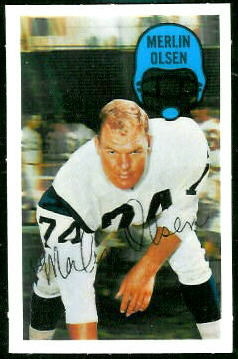 1970 Kelloggs Merlin Olsen football card