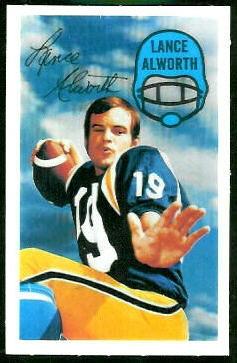 Lance Alworth 1970 Kellogg's football card