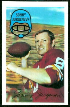 Sonny Jurgensen 1970 Kelloggs football card