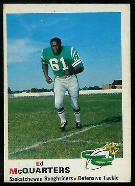 Ed McQuarters 1970 O-Pee-Chee CFL football card