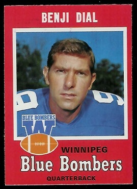 Benjy Dial 1971 O-Pee-Chee CFL football card