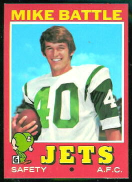 Mike Battle 1971 Topps football card