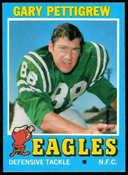 Gary Pettigrew 1971 Topps football card
