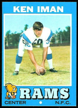 1971 Topps Ken Iman rookie football card