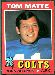 1971 Topps Tom Matte football card