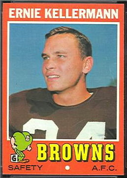 Ernie Kellerman 1971 Topps football card