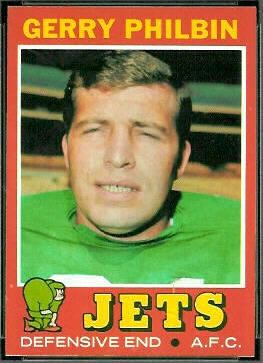 1971 Topps Gerry Philbin football card