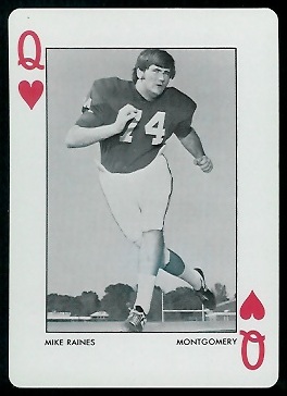 Mike Raines 1972 Alabama playing card